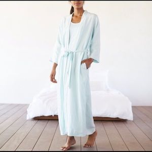 100% Linen Pure J Jill Soft Mint Full Length Robe